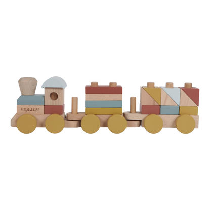 Holz-Eisenbahn mit Steckformen – 22-teilig