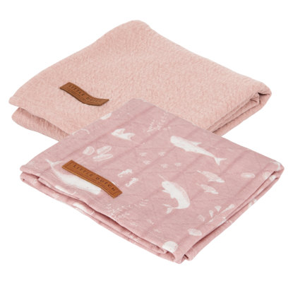 Swaddle Tuch 70 x 70 - Ocean Pink / Pure Pink