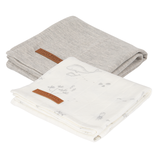 Swaddle Tuch 70 x 70 - Ocean White / Pure Grey
