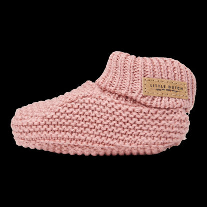 Bild von Gestrickte Babyschuhe Vintage Pink - grösse 1