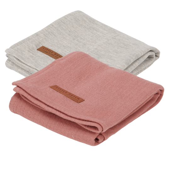 Bild von Musselintuch Swaddles 70 x 70 Pure Grey / Pure Pink Blush