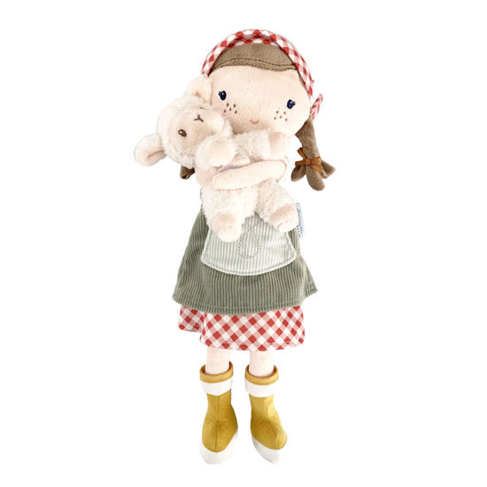 Bild von Kuschelpuppe farmer Rosa mit Schaf 35cm