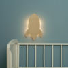 Bild von Wandlampe aus Holz Rakete