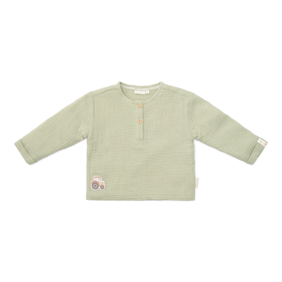 Bild von Muslin shirt long sleeve Grass Green - 80