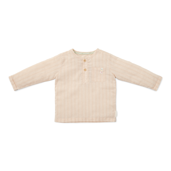 Bild von Linen shirt long sleeve Sand Stripes - 80