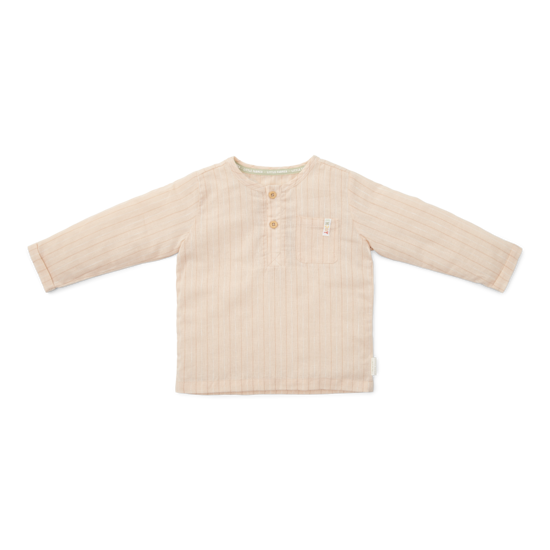 Bild von Linen shirt long sleeve Sand Stripes - 104