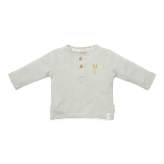 Bild von T-shirt langärmelig waffle Soft Green - 56 (NOOS)