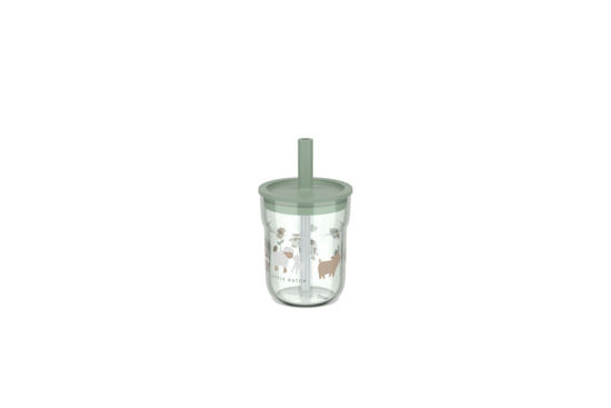 Bild von Kinder Trinkglas Mio 250 ml mit Strohhalm- Little Farm
