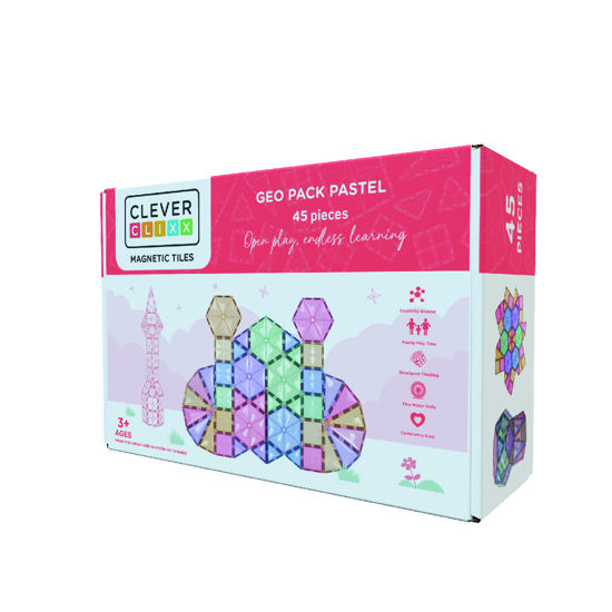 Bild von Cleverclixx Geometrie-Bausatz in Pastellfarben 45 Teile