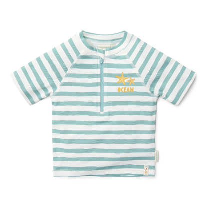 Bild von Rashguard mit kurzen Ärmeln Stripes Surf Blue - 86/92