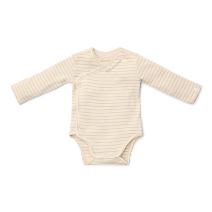 Bild von Wickelbody langärmligSoft Beige Stripe - 68