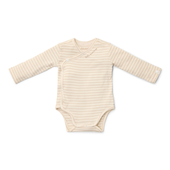 Bild von Wickelbody langärmligSoft Beige Stripe - 68
