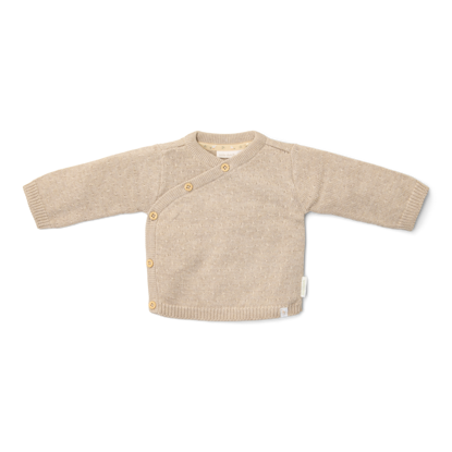 Bild von Wickel Cardigan gestrickt Soft Beige Melee - 74
