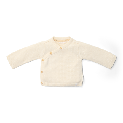 Bild von Wickel Cardigan gestrickt Off White - 44