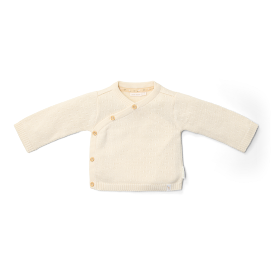 Bild von Wickel Cardigan gestrickt Off White - 74