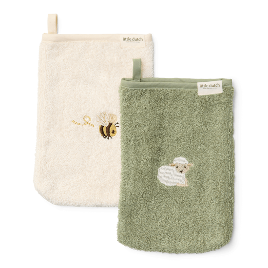 Bild von Waschlappen 2-er Set embroidered - Little Farm