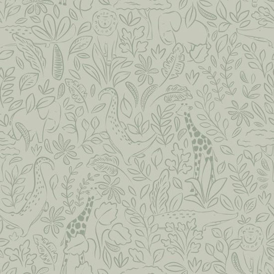 Bild von Vlies-Tapete - Grün - Safari Dreams Sage