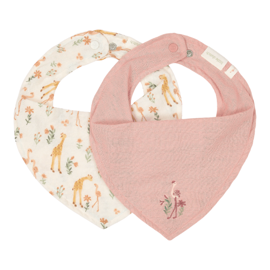 Bild von 2er-Pack Bandana-Lätzchen - Rosa - Blooming Safari