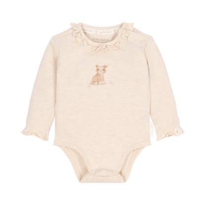 Bild von Newborn NOOS Safari Freunde Wickelbody Langarm Vanilla melee 44