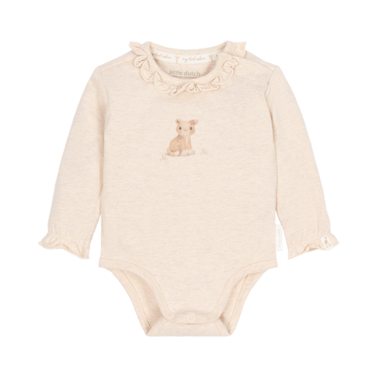 Bild von Newborn NOOS Safari Freunde Wickelbody lange Ärmel Vanilla melee 62